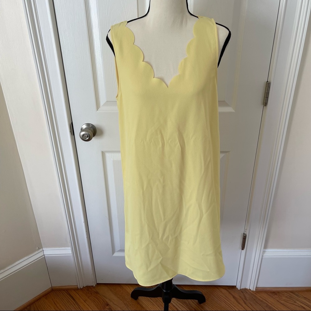 Scalloped V-Neck Dress
